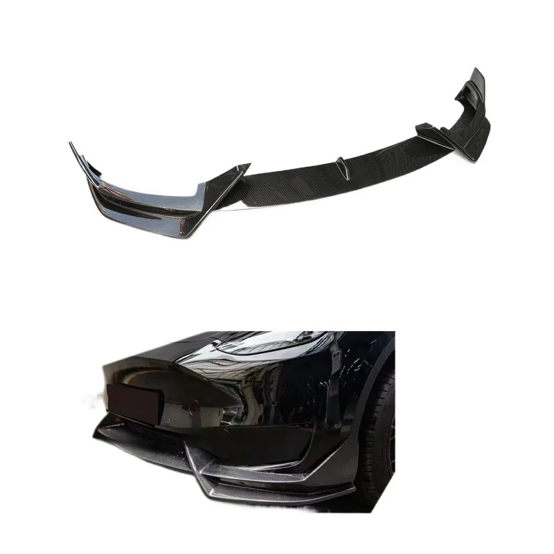 Premium Material Carbon Fiber Model Y Car Bumper Front Splitter Front Lip For Model Y